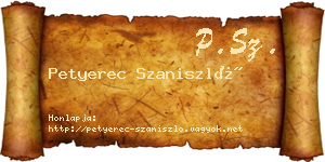 Petyerec Szaniszló névjegykártya